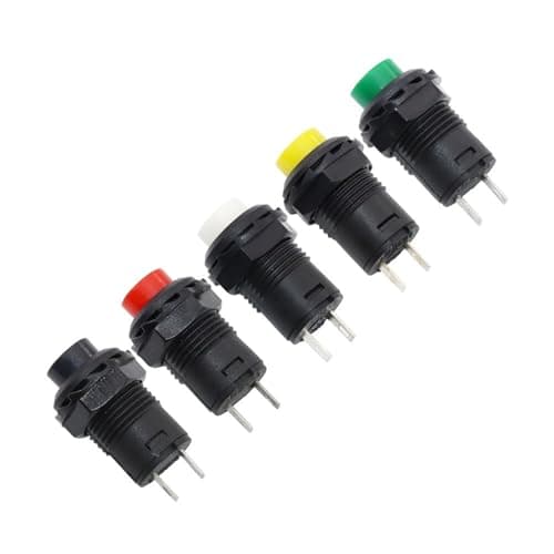 Image of 12mm Pushbutton Switch OFF-ON Momentary/Self-Reset/Self-Locking Push Button Switches 3A125VAC/1.5A250VAC DS428/427(Yellow,Self-Reset)