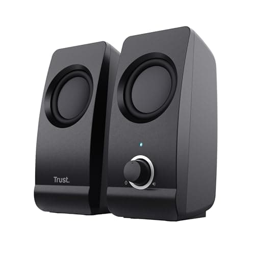 Image of Trust Remo 2.0 PC Speakers, 16W (8W RMS), USB Powered, Jack 3.5mm, Stereo Speaker Set with Volume Control, Compact Sound System for Computer and Laptop - Black