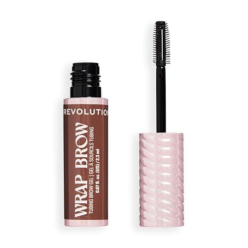 Image of Revolution Wrap Brow, Tubing Brow Gel, Shape & Sculpt, Lightweight Tint for Defined 3D Volume, Water-Resistant, Dark Brown, 2.3ml