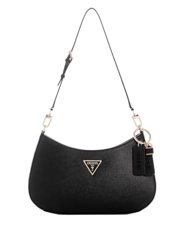 Image of GUESS Women's Noelle Top Zip Shoulder Bag, Black, 29x18x6 cm