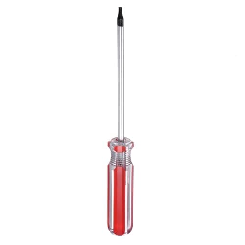 Image of sourcing map Magnetic Torx Screwdriver 5x100mm Rod T20 Steel Star 6 Point Head Screw Driver with Non-Slip Handle for Appliances Repair Improvement, Red