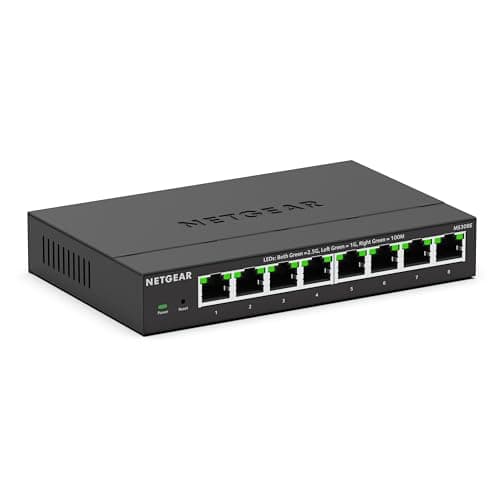 Image of NETGEAR 8 Port Multi Gigabit 2.5GB Switch (MS308E) | Managed Network Switch | 5x 100MB/1GB/2.5GB | Desktop or Wall Mount