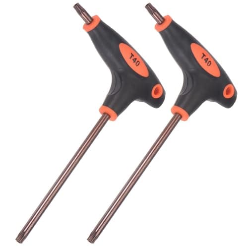 Image of TA-VIGOR T40 T-Handle Torx Key, S2 Steel Torx Wrench Star Key, Anti Tamper Proof Dual End torx Screwdriver, 2 Pack