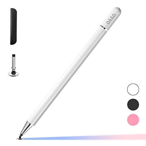 Image of Capacitive Pen, Universal Disc Tip Pencil & Magnetic Cap Stylus Compatible with All Touch Screens, Pens for iPad pro/iPad 6/7/8th/iPhone, Samsung Galaxy s Ultra Pen, Chromebook,Touch Pad (White)