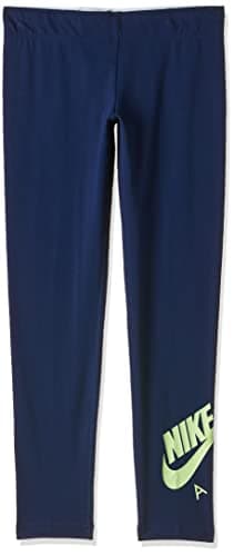 Image of Nike DA1130-492 G NSW AIR Favorites LGGNG Leggings Girls Blue Void/Lime Glow XL