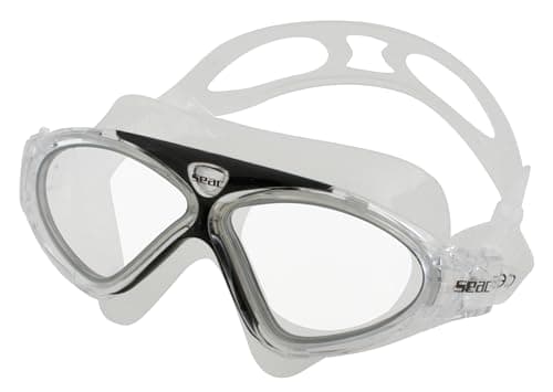 Image of SEAC Vision HD, Unisex swimming goggles for pool and in sea, black/transparent