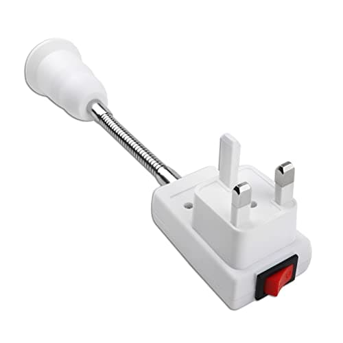 Image of E27 Socket Holder, Adapter Light Bulb, Lamp Base with On/Off Switch, Plug in Wall Lights, Extension Lamp Edison Screw Holder Converter for Home Office, Pack of 1 UK Plug