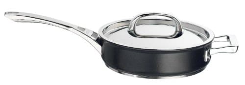 Image of Circulon Infinite Saute Pan with Lid 24cm - Non Stick Induction Suitable Deep Frying Pan with Stainless Steel Lid, Base & Handles, Premium Dishwasher Safe, Heavy Gauge Hard Anodised Cookware