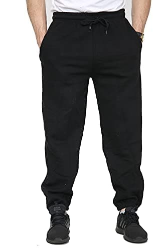 Image of SKYTEX UK Mens Fleece Jogging Bottoms 3XL-6XL (4XL, Black)