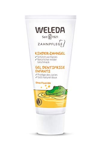 Image of Weleda Children's Tooth Gel Toothpaste, For Kids & Toddlers, Gentle Calendula for Baby Teeth, Fluoride Free & Plant-Based, SLS Free, Certified Natural, Organic, Vegan, 50ml