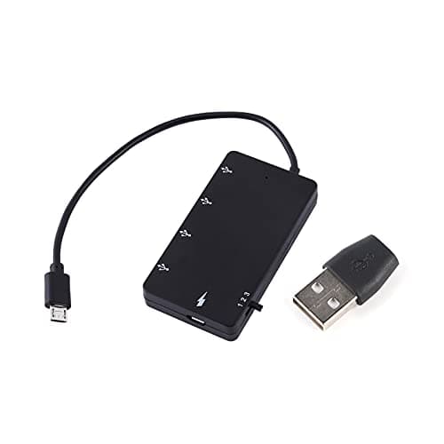 Image of Culnflun Micro USB OTG Charge HUB 4 Port USB 2.0 Data Hub OTG Extension Adapter for Smartphone Tablet PC Android Black 7.6 x 4 x 1.1cm