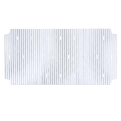 Image of AQUALONA® Luxury Bath Mat, Anti-Mould Non-Slip – Extra Soft TPE, Machine Washable – BPA, Latex, Phthalate Free (Aquamat White)