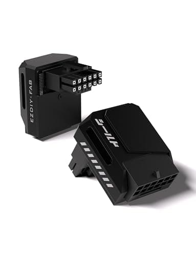 Image of EZDIY-FAB Shield PCIe 5.1 GPU Power Adapter -12VHPWR/12V2x6 16 Pin Right Angle Adapter for 12+4pin RTX 3090Ti 4070Ti 4080 4090 GPU,90 Degree Right Angle -STD Type, Black, 1 Pack