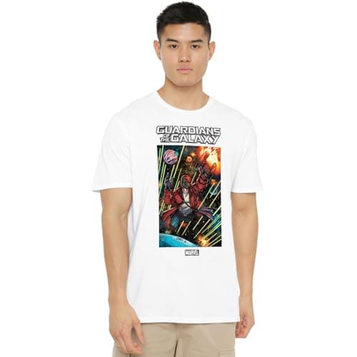 Image of Cotton Soul Marvel Guardians of The Galaxy Poster Unisex T Shirt, White, Large