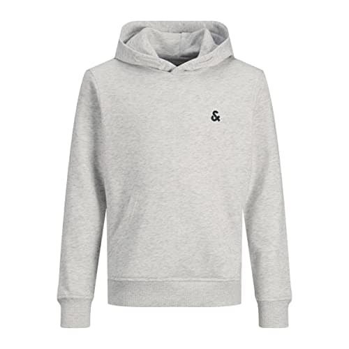 Image of JACK&JONES JUNIOR Boy's JJESTAR ROOF SWEAT HOOD NOOS JNR Hooded Sweatshirt, White Melange, 164