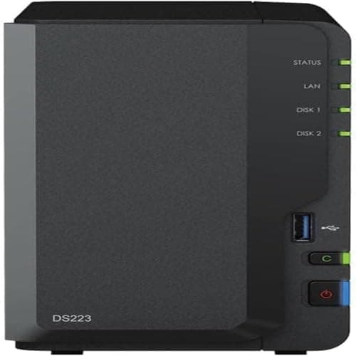 Image of Synology DS223 8TB 2 Bay Desktop NAS Solution installed with 2 x 4TB Western Digital Red Plus Drives