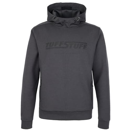 Image of TuffStuff - Hudson Hoodie - Size Medium, Grey - Quick-Drying & Moisture Wicking - Zipped Front Pouch Pocket & Adjustable Hood - 340gsm, 4-Way Stretch Material - Comfortable Work Hoodies for Men