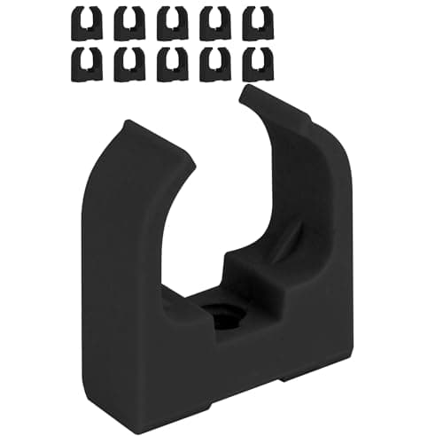 Image of Boltza® Saddle Cable Clips for 16mm Conduit – Black or White – Screw Mount – Pack of 10 or 50 (10, Black)