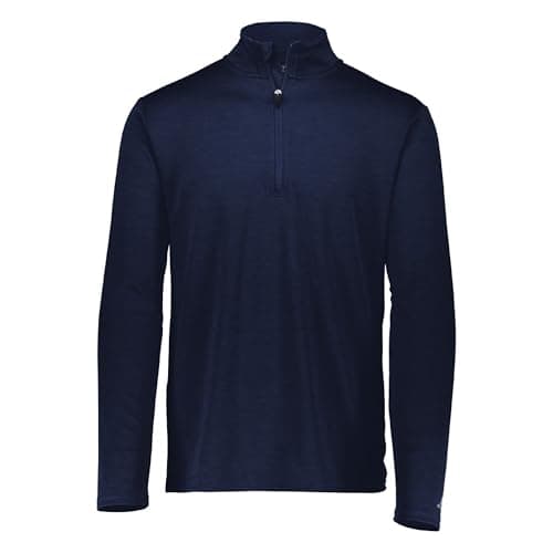 Image of Russell Athletic Men's Lightweight Performance 1/4 Zip Warm Up Jacket, Navy, X-Small