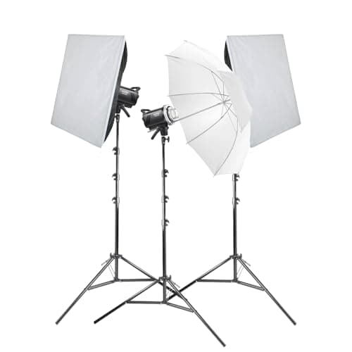 Image of GODOX MS200-V Studio Flash Lighting Kit 3 Head Professional Strobe Light Set with Modeling Lamp for Photography Studio