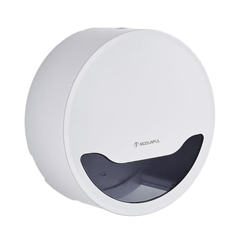 Image of Modunful Toilet Tissue Dispenser,Mini Jumbo Toilet Paper Roll Holder Wall Mounted,Commercial Toilet Tissue Dispensers Single Roll Jumbo Holder for Toilet Office,School,Bathroom White and Black