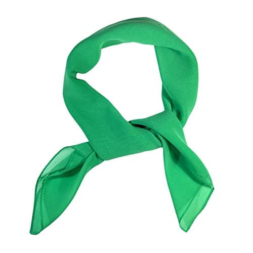 Image of WESTEND CHOICE Square Chiffon Scarves Women Plain Neck Scarf 50s Retro lightweight Bandana Wrap Square women's scarves 65 x 65 cm (Green)