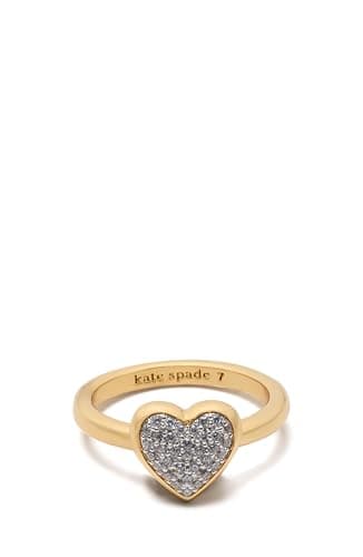 Image of Kate Spade New York With All My Heart Pave Ring (Clear/Two Tone)