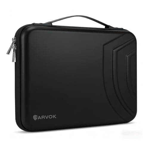 Image of ARVOK 13 Hard Shell Laptop Case Bag,Waterproof Shockproof EVA Laptop Sleeve with Accessory Compartment&Handle for 13 Inch MacBook Pro,Dell XPS 13,HP Spectre,Surface Laptop,ASUS Zen Book (Black)