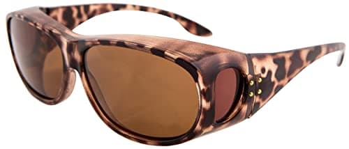 Image of Opticaid Over Glasses Fit Over Sunglasses Polarised Anti Glare UV400 Wrap Around Womens Amelia Taupe Category 3 Lens Remaldi
