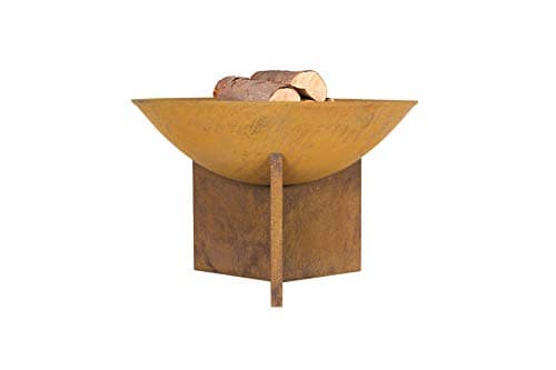 Image of La Hacienda Kala Oxidised Firepit - Patio Heater - Log Burner - 360 view, Natural Rusted