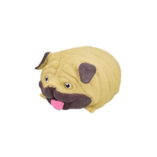 Image of Squeezey Pug Dog Squishy Toy, Soft Squeeze Sensory Fidget Toy for Kids, Cute Pug Stress Toy, Party Bag Filler Gift for Boys and Girls, 9cm Squishy Dog Toy (Ages 6+), (1 Pcs)