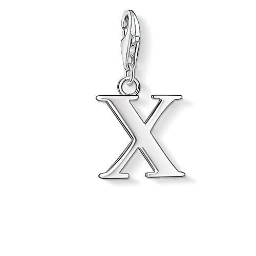 Image of Thomas Sabo Women Charm Pendant Letter A-Z Charm Club Silver 925 Sterling Silver, Letter X, One Size
