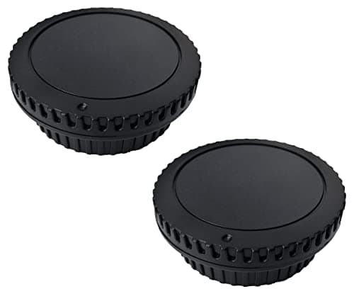 Image of Camera Body Cap and Rear Lens Cover Compatible with Canon EOS EF EF-S Mount EOS 4000d 2000d 1500d 1300d 1200d 90D 80D 77D 70D 60D 5Ds 1DX 5D 7D / 6D Mark II III 200d 250d 300d,HUIPUXIANG [2 Sets]