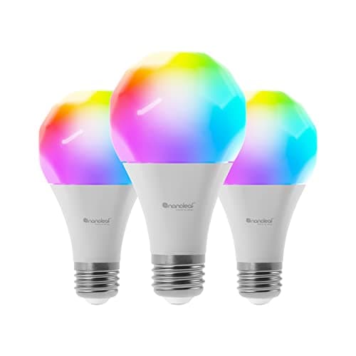 Image of Nanoleaf Essentials, Smart A19 Bulb, 800Lm, White, 2700K-6500K, 120V-240V, E27 V2 UK 3PK