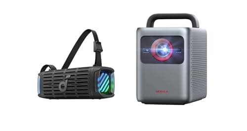 Image of NEBULA Cosmos 4K SE Dolby Vision Projector + soundcore Boom 3i Bluetooth Speaker, 1800 ANSI Lumens, 200" Display, and 50W Immersive Outdoor Audio for Home and Camping