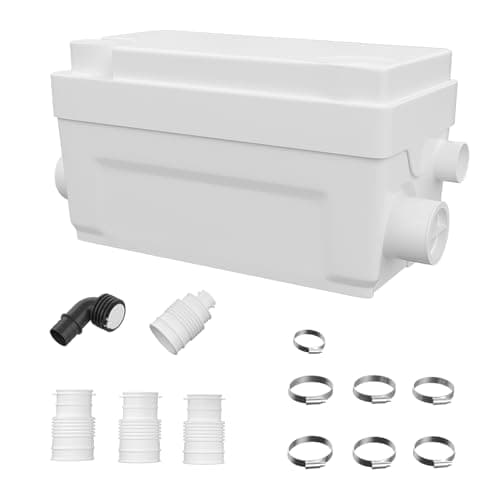 Image of AidoFLO 400W Macerator Pump - High-Performance Waste Water Removal Solution for Sinks, Basins, Showers, and Bathtubs - 100 L/min Max Flow Rate, 2 Inlets for Versatile Installation