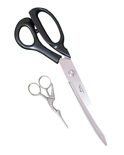 Image of Heavy-Duty Extra Long Large Home/Office Utility Scissors, 12-Inch Upholstery Tailor Shears, 4.5-Inch Crane Embroidery Sewing Crafting Scissors, Stainless Steel All Purpose Sissors 2Pack