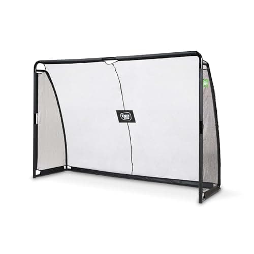 Image of EXIT Toys Finta Steel Football Goal - Large Football Goal - With Handy Training Wall - Includes Solid Anchoring System - For in the Garden - Train Your Football Skills - 10x6.6ft - Black