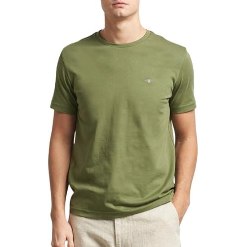 Image of GANT Men's Reg Shield Ss T-Shirt, Dry Herb Green, XL