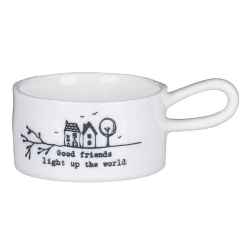 Image of East of India Handled Tea Light Holder-Good Friends
