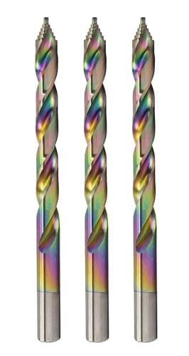 Image of Spectral 9/32" Step Point HSS Drill Bit, 135° Split Point Tip, M2 Steel, 3-Flat Shank, Multi-Color Finish, 3-Pack