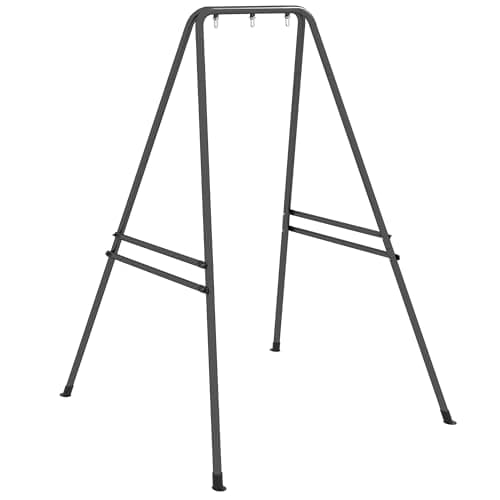 Image of Outsunny Hammock Chair Stand, Hanging Heavy Duty Metal Frame Hammock Stand for Hanging Hammock Air Porch Swing Chair, Egg Cahir, Indoor & Outdoor Use, 143L x 124W x 180H cm, Black