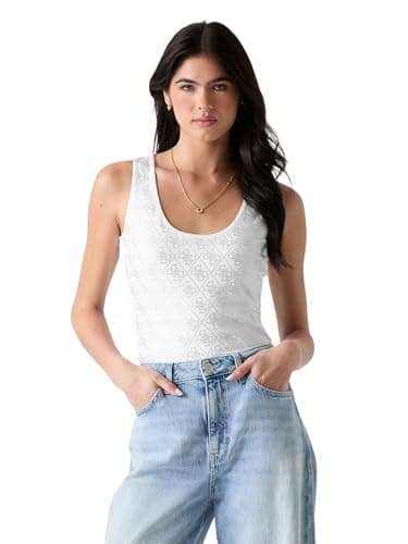 Image of GUESS Tank Tops Jeans 4g Allover Tank g011 Pure White, white, XL