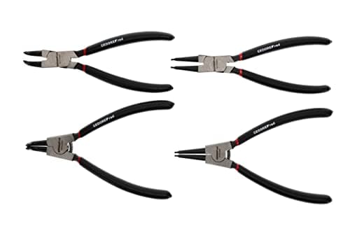 Image of GEDORE 4-pc. Circlip pliers set, Tool set for inner and outer circlips, Straight and angled jaws, R28002004
