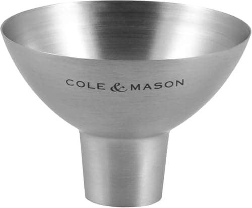Image of Cole & Mason Dover Stainless Steel Funnel, Salt and Pepper Mill/Spice Shaker/Spice Jar/Oil and Vinegar Refill Tool