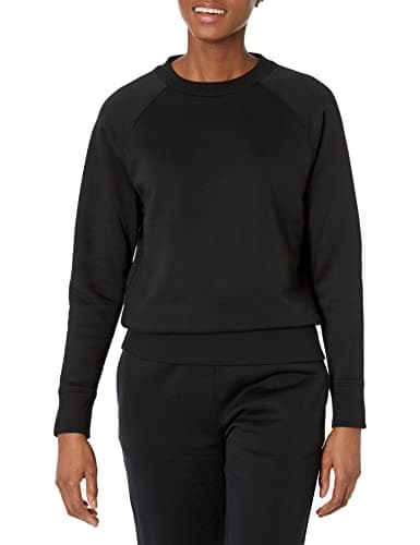 Image of Amazon Essentials Women's Relaxed-Fit Crewneck Pullover Long-Sleeve Sweatshirt (Available in Plus Size), Black, Large