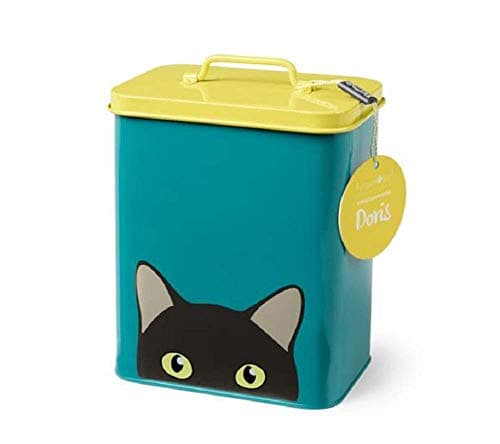 Image of Burgon & Ball Creaturewares Doris Cat GCR/CAT Tin Pet Food Storage, 16.5 cm x 11 cm x 20 cm Size