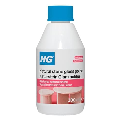 Image of HG Natural Stone Gloss Polish, Natural Stone Cleaner for Tabletops & Furniture, Marble & Granite Cleaner, Kitchen Quartz Worktop Cleaner & Stain Remover, High Gloss - 300ml