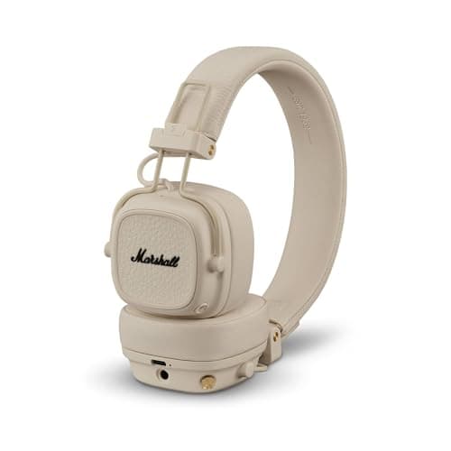 Image of Marshall Major V Bluetooth Headphones, 100 Hours Playtime - Cream