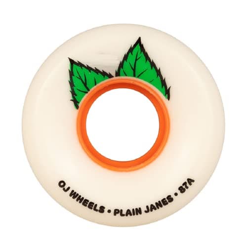 Image of OJ Plain Jane Keyframe Skateboard Wheels 87a White 54mm
